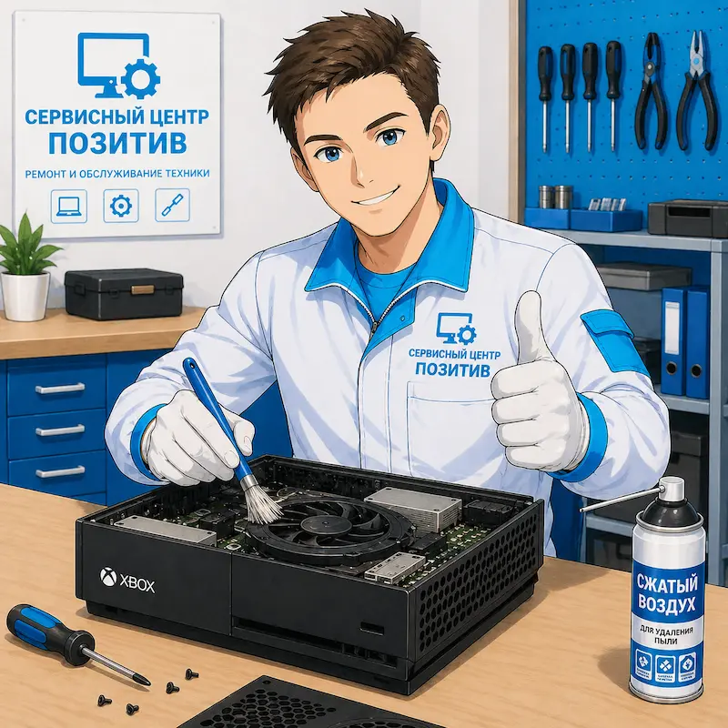 Чистка игровой приставки от пыли в Туле | Замена термопасты