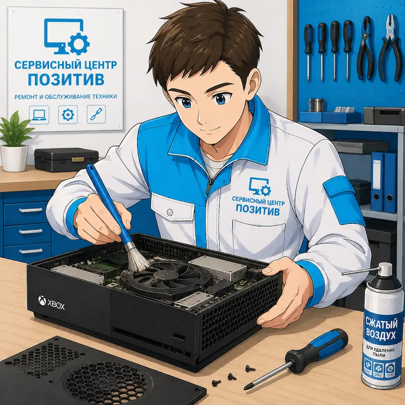 Чистка игровой приставки от пыли и замена термопасты в Туле