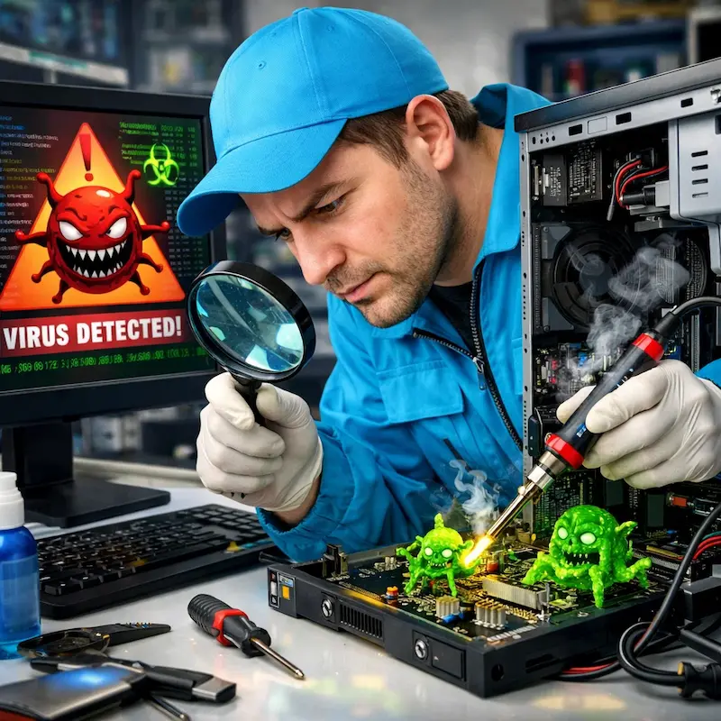 Вылечить компьютерный вирус в Туле